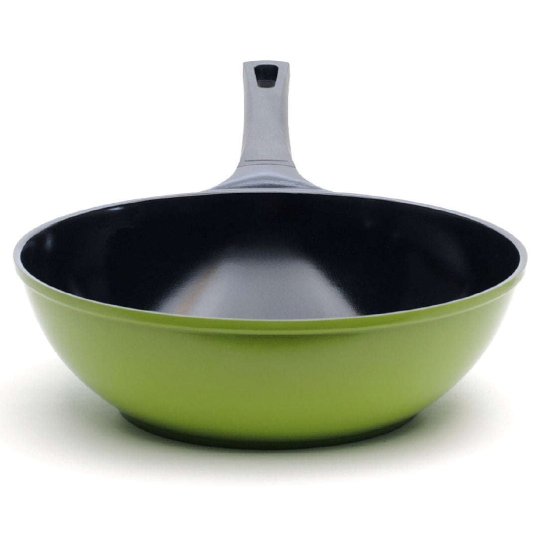 Ozeri Green Ceramic Non-Stick Wok 100% PTFE PFOA Free Scratch Resistant 11" Image 1