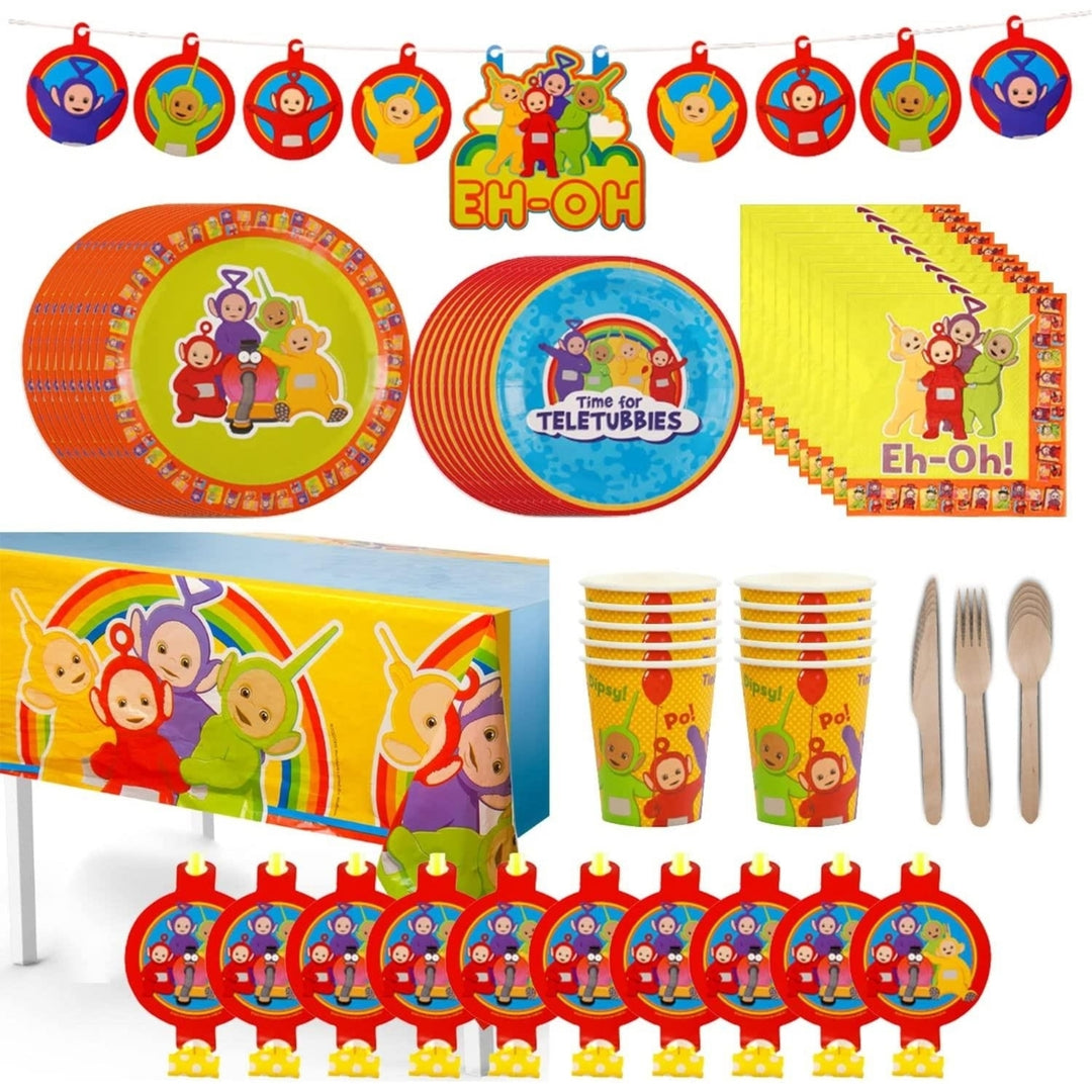 Teletubbies Party In A Box 102pc Official Kids TV Show Theme Decor Kit Banner Tablecloth Mighty Mojo Image 1