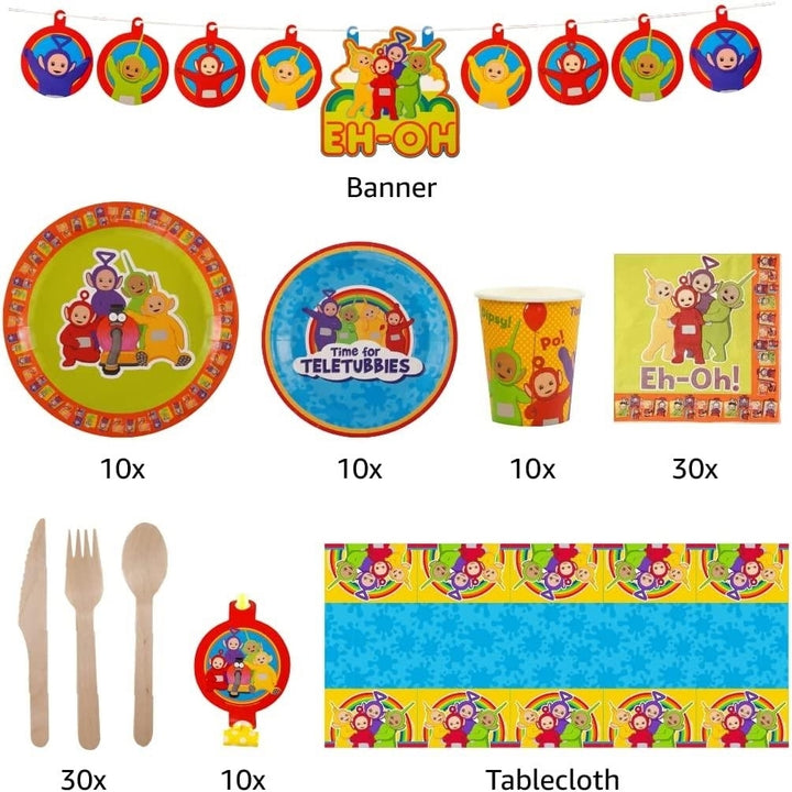 Teletubbies Party In A Box 102pc Official Kids TV Show Theme Decor Kit Banner Tablecloth Mighty Mojo Image 3