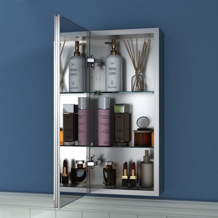 Boost-M1 12x26 Single Medicine Cabinet Aluminum Mirror Rust Resistant Without Light Image 3