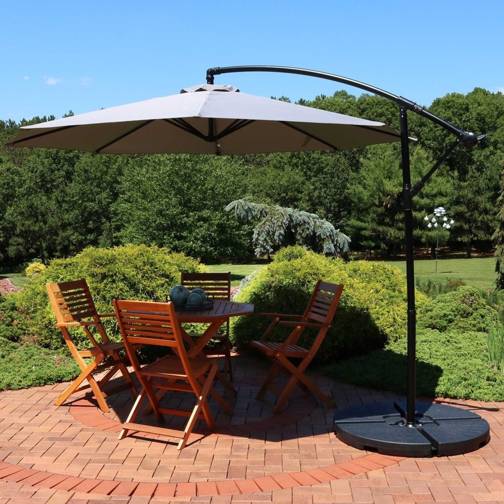 Sunnydaze 9.5 ft Cantilever Offset Patio Umbrella with Crank - Smoke Image 2