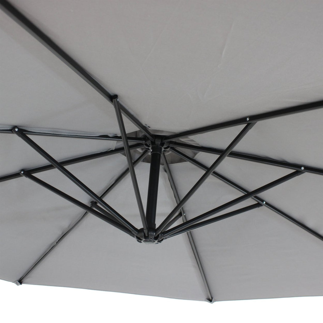 Sunnydaze 9.5 ft Cantilever Offset Patio Umbrella with Crank - Smoke Image 8