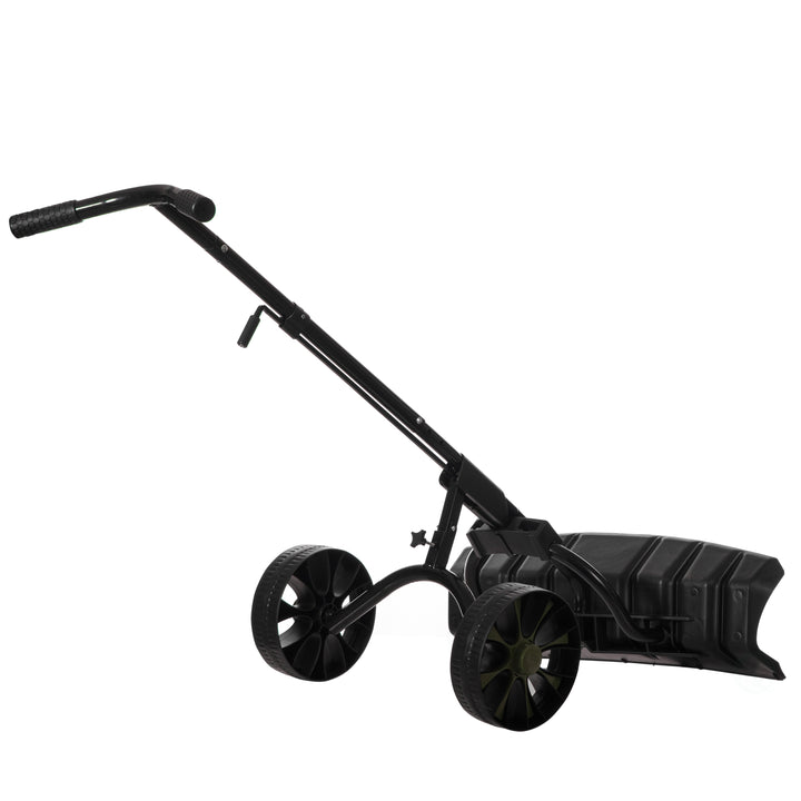 Extra Wide Snow Shovel with Wheels 36 in Heavy Duty Black Reinforced Blade Image 7