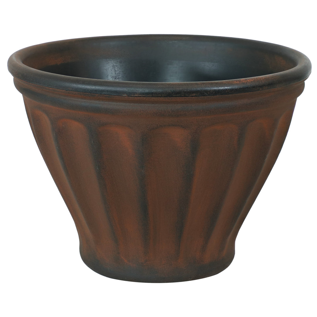 Sunnydaze 16 in Charlotte Polyresin Planter with UV-Resistant Finish - Rust Image 1