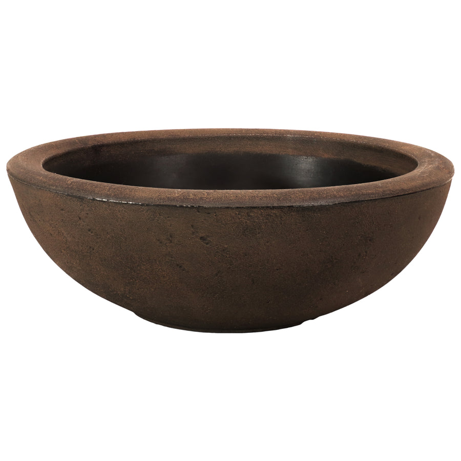 Sunnydaze 20.75 in Percival Round Polyresin Outdoor Planter - Sable Image 1