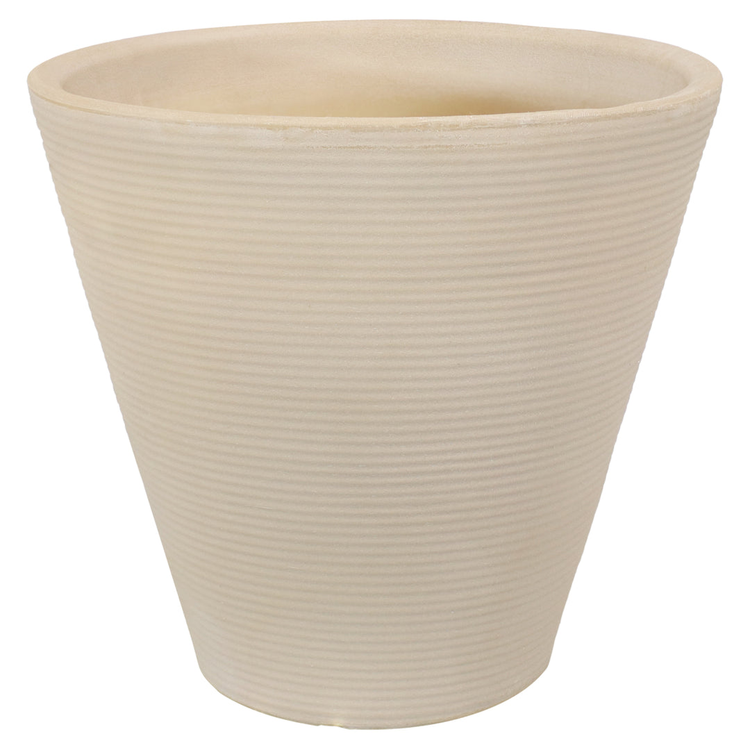 Sunnydaze 16 in Walter Polyresin Planter with UV-Resistance - Beige Image 1