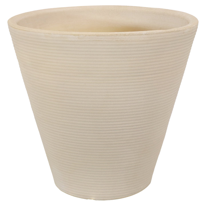 Sunnydaze 16 in Walter Polyresin Planter with UV-Resistance - Beige Image 1