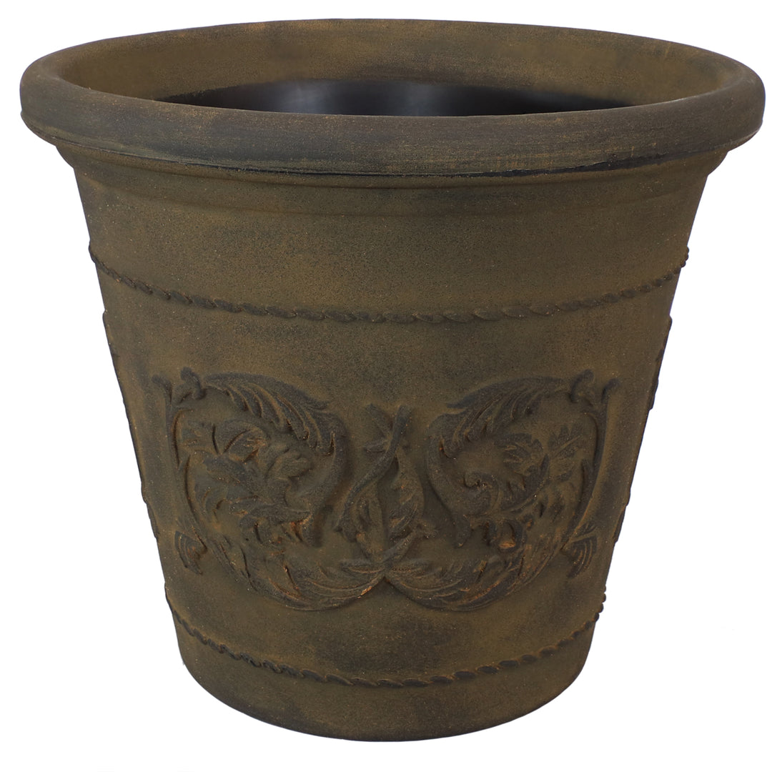 Sunnydaze 19.5 in Arabella Polyresin Outdoor Planter - Sable Image 1