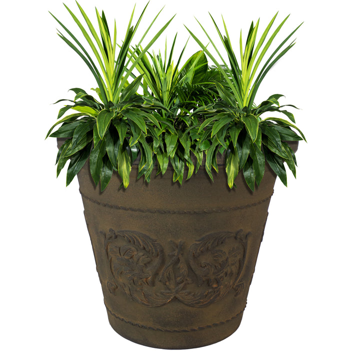 Sunnydaze 19.5 in Arabella Polyresin Outdoor Planter - Sable Image 6