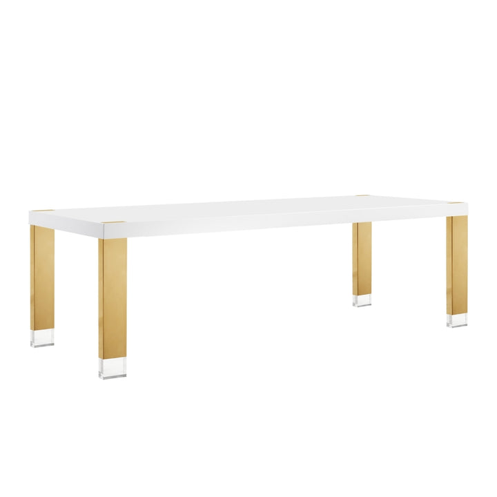 Kaniya Dining Table - Seats up to 8 People, Stainless Steel Legs, Acrylic Translucent Tips Image 4