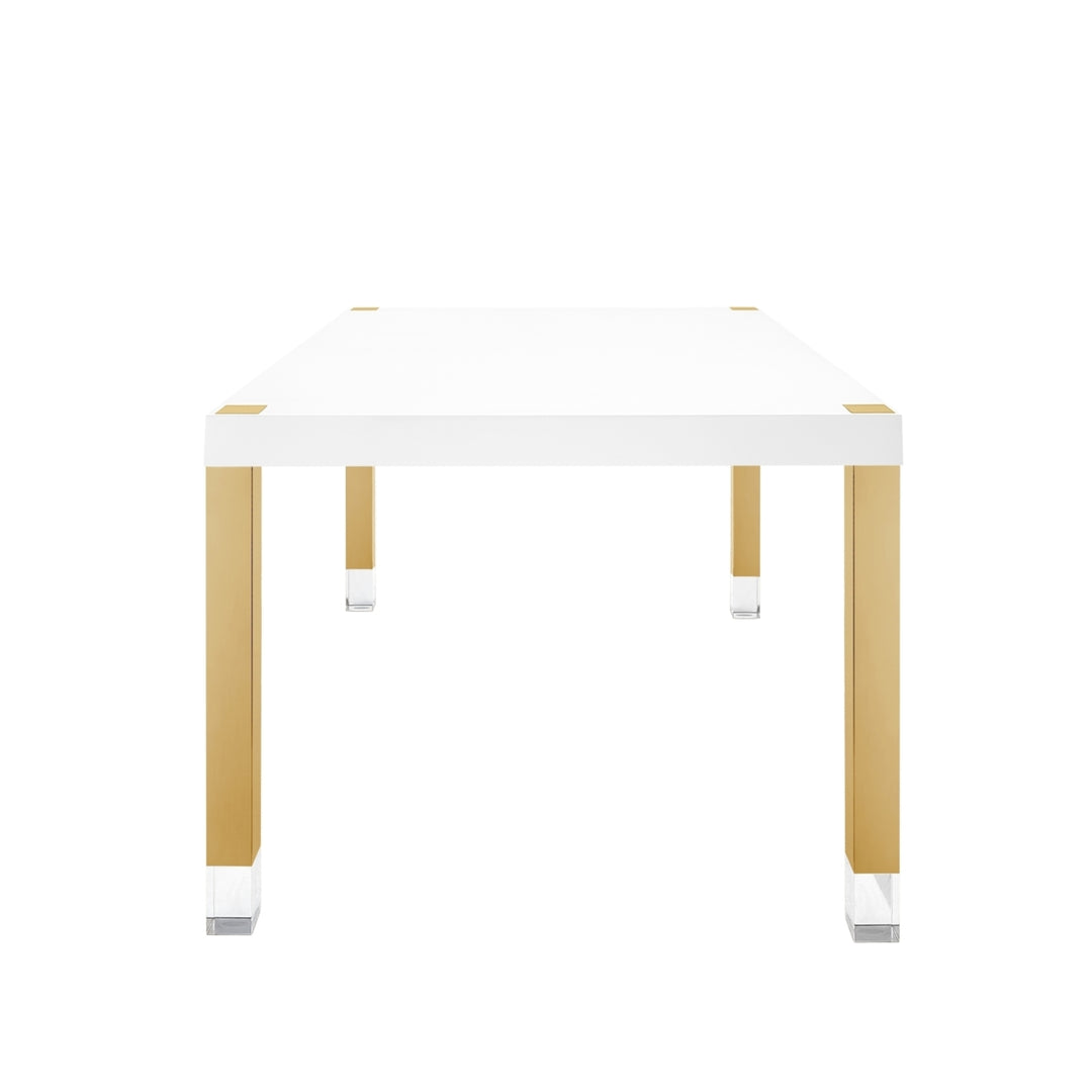 Kaniya Dining Table - Seats up to 8 People, Stainless Steel Legs, Acrylic Translucent Tips Image 5