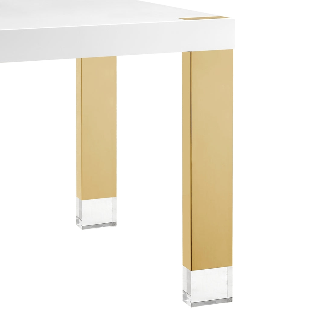 Kaniya Dining Table - Seats up to 8 People, Stainless Steel Legs, Acrylic Translucent Tips Image 6