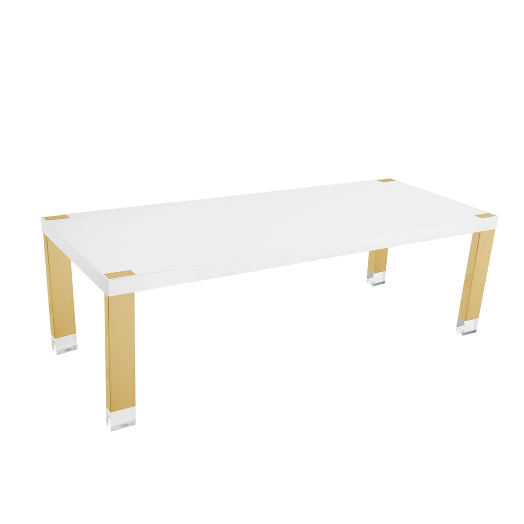 Kaniya Dining Table - Seats up to 8 People, Stainless Steel Legs, Acrylic Translucent Tips Image 8
