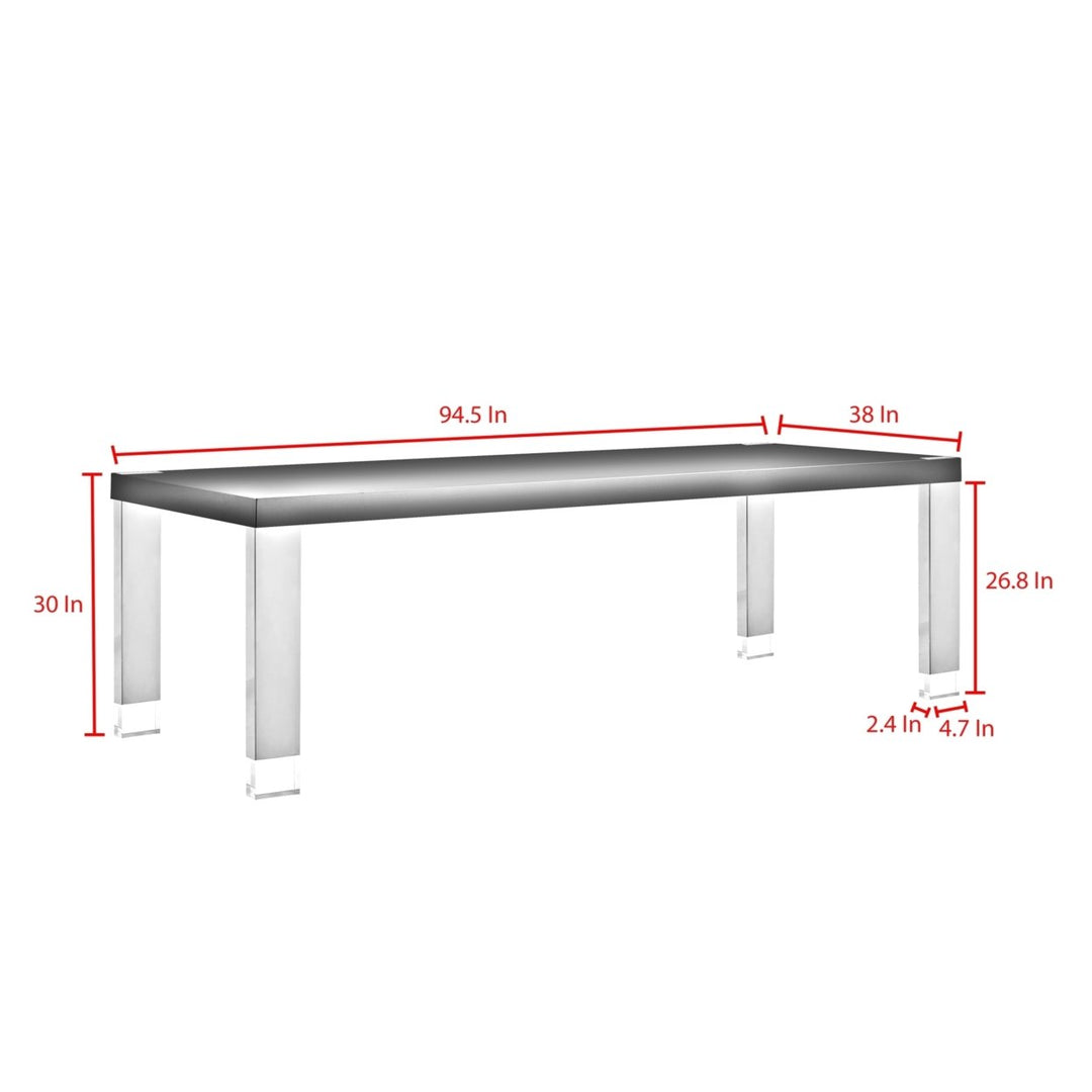 Kaniya Dining Table - Seats up to 8 People, Stainless Steel Legs, Acrylic Translucent Tips Image 9