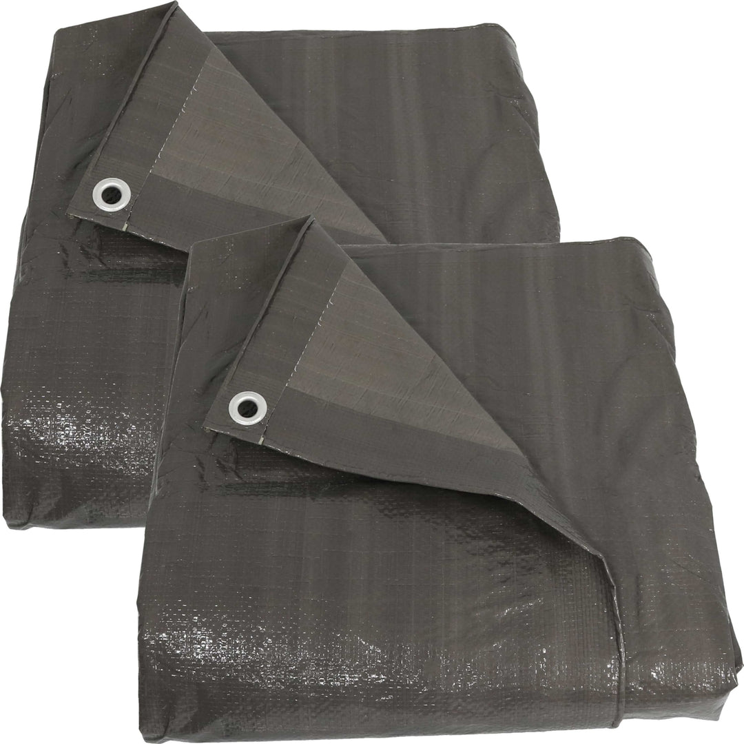 Sunnydaze Multi-Purpose Tarp - Dark Gray - 20 ft x 30 ft - Set of 2 Image 1