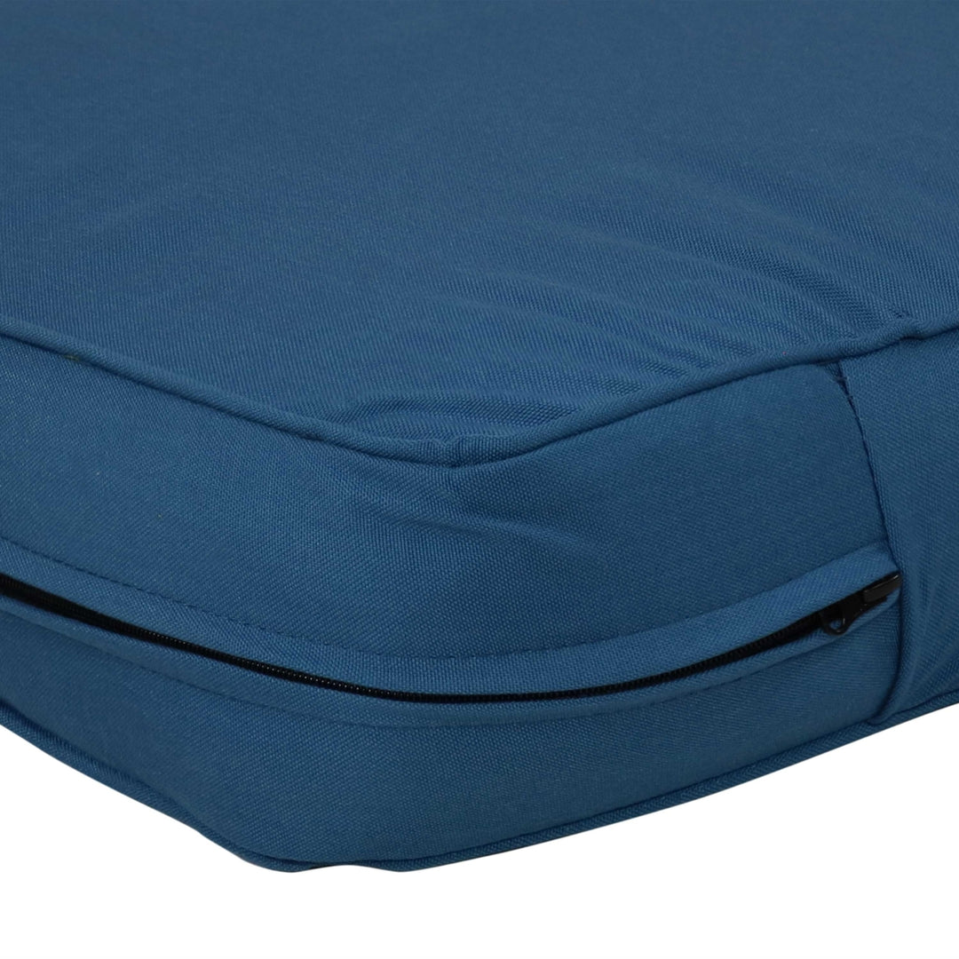 Sunnydaze Polyester Indoor and Outdoor Back and Seat Cushions - Blue Image 6