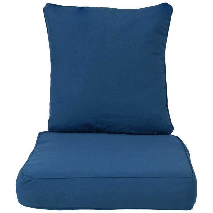 Sunnydaze Polyester Indoor and Outdoor Back and Seat Cushions - Blue Image 7