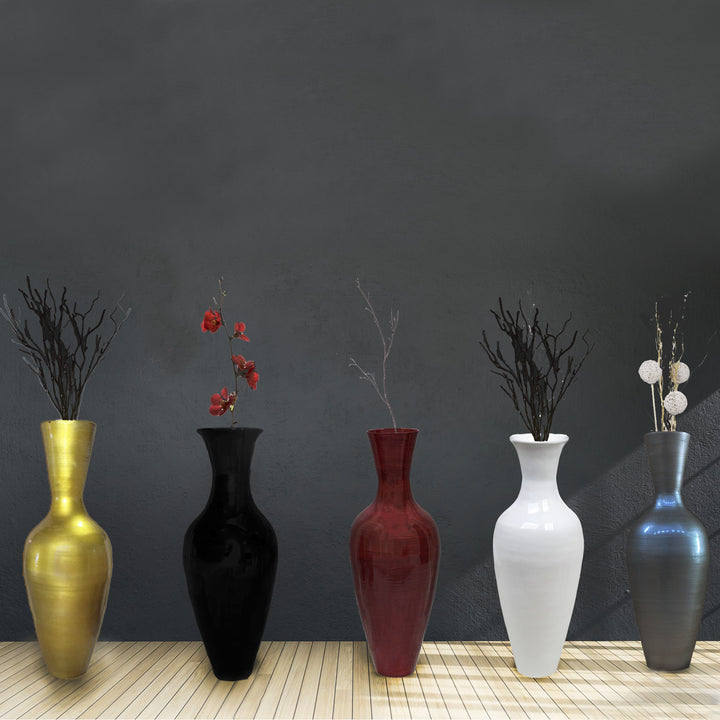 Uniquewise Tall Floor Vase, 37 Inch Bamboo Vase, Modern Vase for Dining, Living Room, Entryway, Large Flower Holder, Image 10