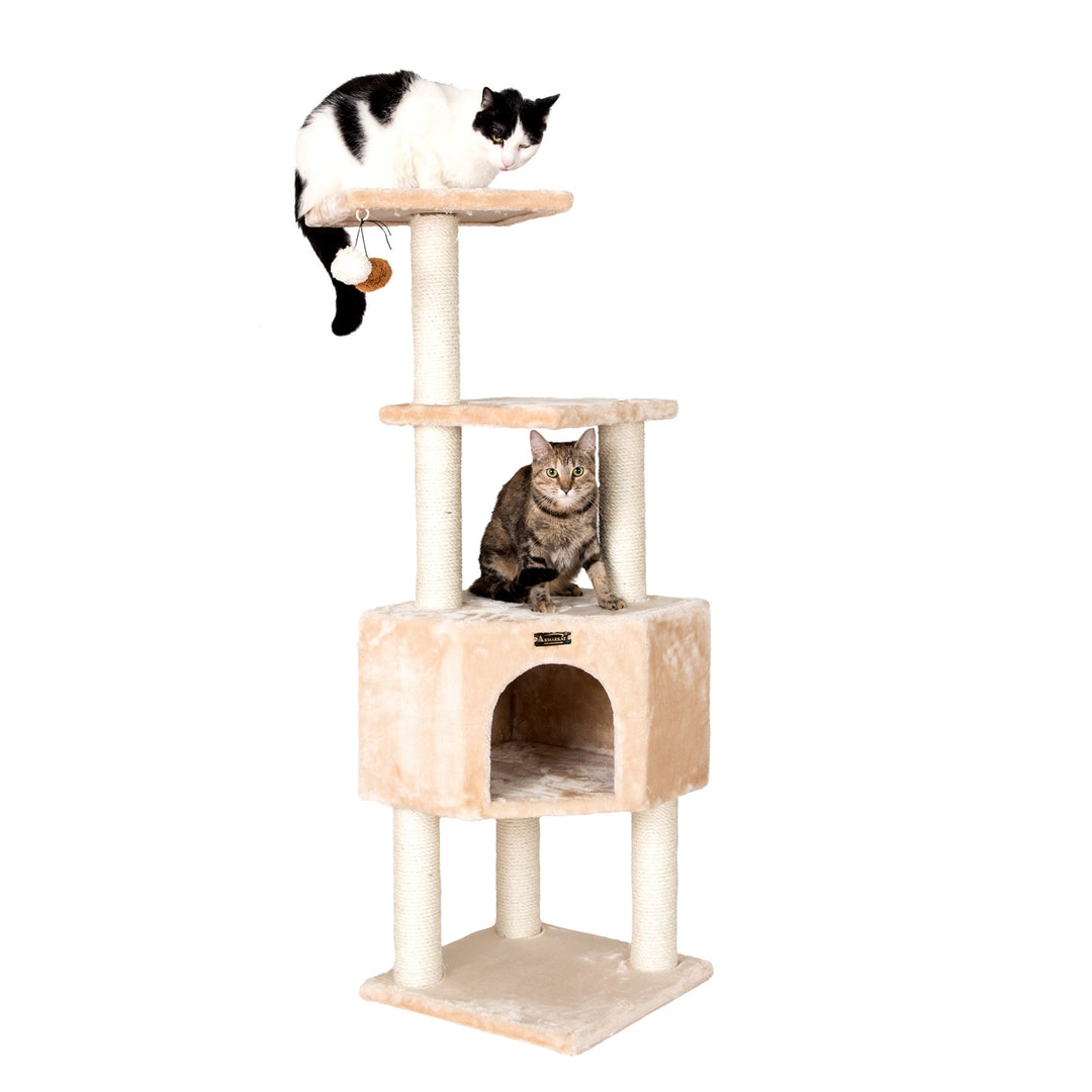 Armarkat Real Wood Cat Tree Model A4801 Beige 48in Multi-Level Condo Perch Image 5