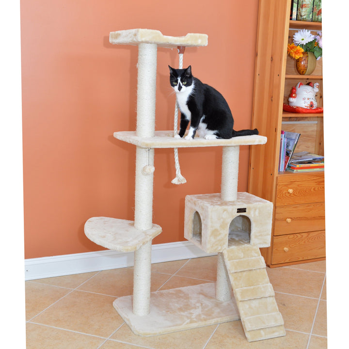 Armarkat Classic Cat Tree A5801 Beige Real Wood Multi-Level Activity 58" Image 7