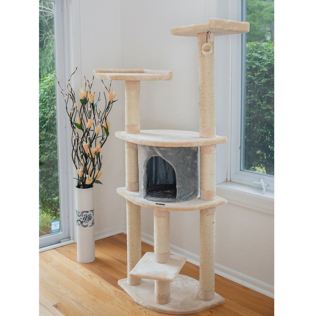 Armarkat Classic Cat Tree Model A6401 Blanched Almond 34x24x64 inches Image 7