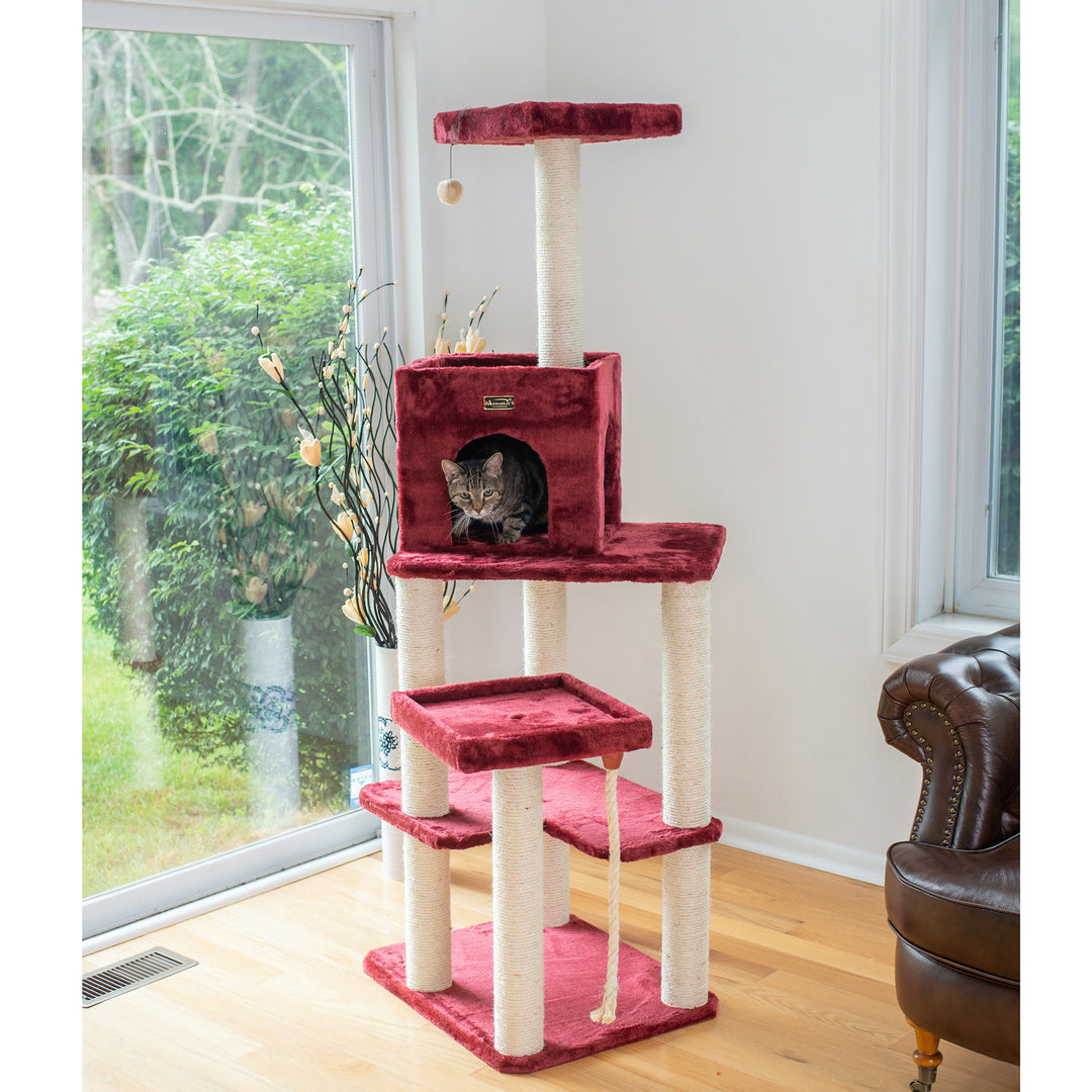 Armarkat Real Wood Classic Cat Tree Model A6902B Classic Model A6902 Burgundy Image 8