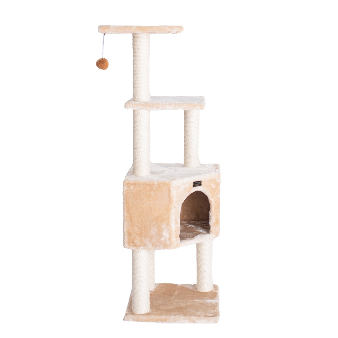 Armarkat Real Wood Cat Tree Model A4801 Beige 48in Multi-Level Condo Perch Image 6