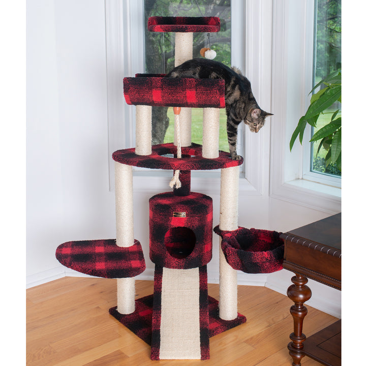 Armarkat Carpeted Real Wood Cat Tree with Multiple Features, Jackson Galaxy Approved Image 5