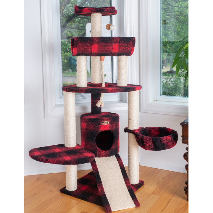 Armarkat Carpeted Real Wood Cat Tree with Multiple Features, Jackson Galaxy Approved Image 6