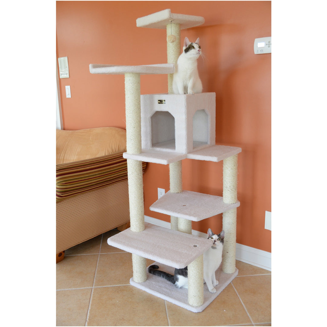 Armarkat B6802 Ivory Cat Tree 6 Levels Condo Jackson Galaxy Approved 68" Image 6