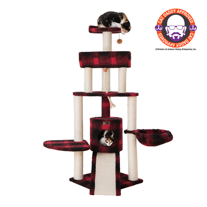 Armarkat Carpeted Real Wood Cat Tree with Multiple Features, Jackson Galaxy Approved Image 1