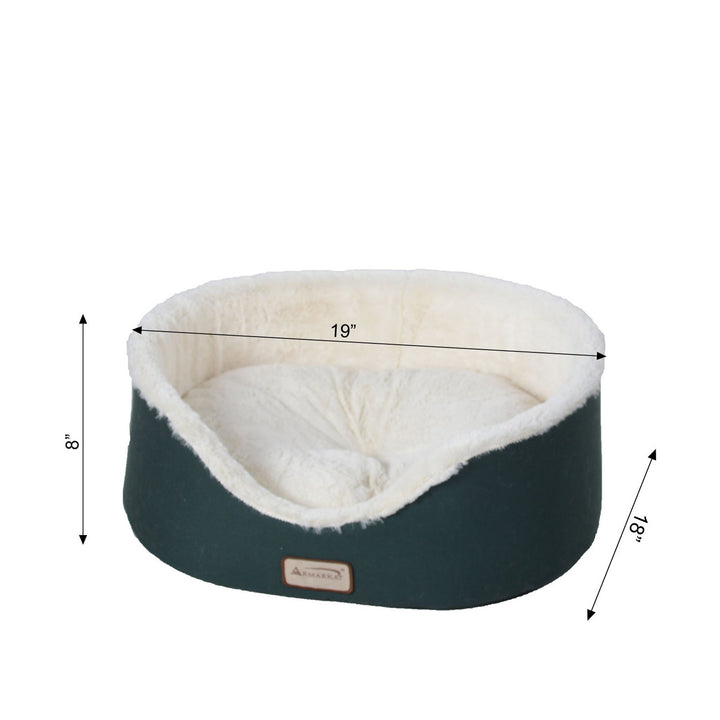 Armarkat Cat Bed Model C04 Laurel Green Ivory Waterproof Machine Washable 19" Image 4