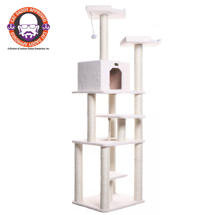 Armarkat B7801 Classic Ivory Cat Tree 6 Levels Playhouse Faux Fleece 78 Inch Image 1