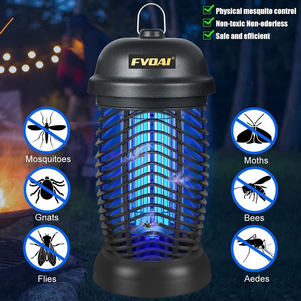 FVOAI Bug Zapper Outdoor, Electronic Mosquito Zapper Fly Zapper for Outdoor and Indoor (Black) Image 2