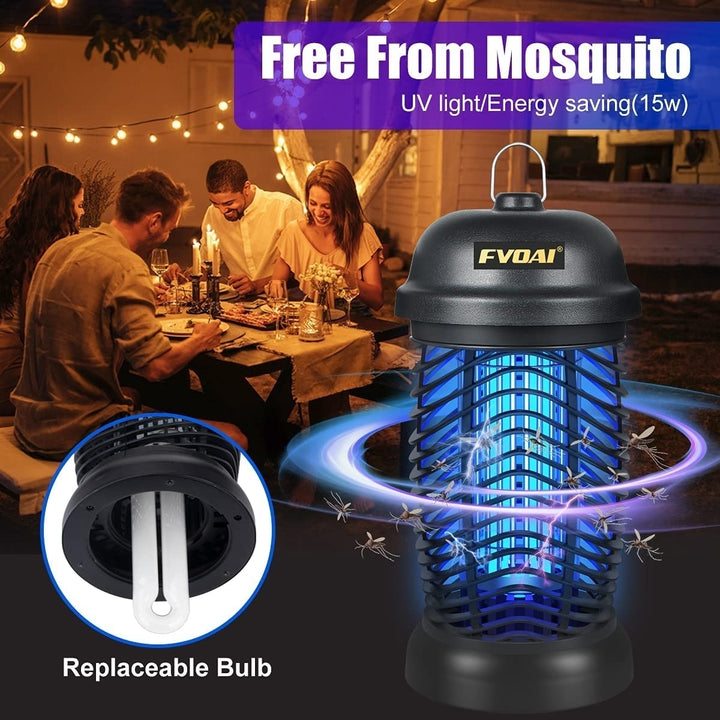 FVOAI Bug Zapper Outdoor, Electronic Mosquito Zapper Fly Zapper for Outdoor and Indoor (Black) Image 5