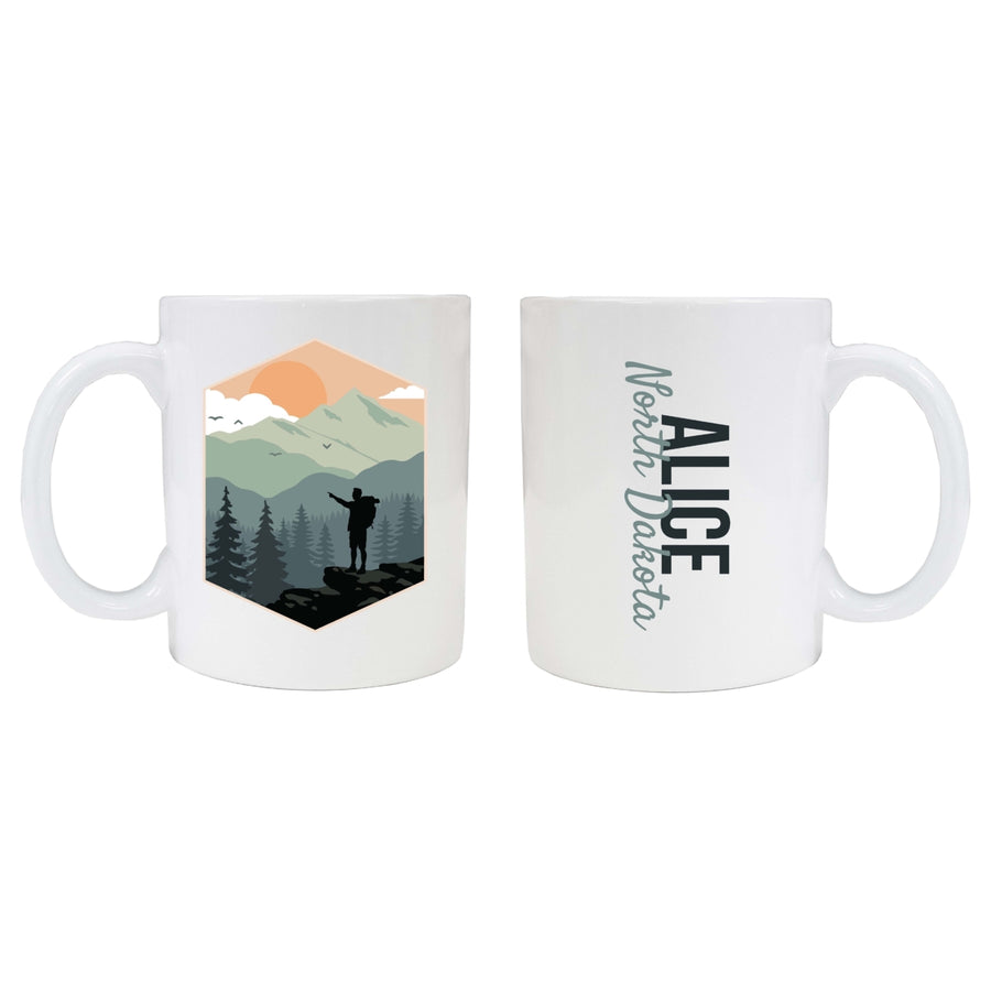 Alice North Dakota Souvenir Hike Outdoors Design 8oz Coffee Mug 2-Pack Image 1