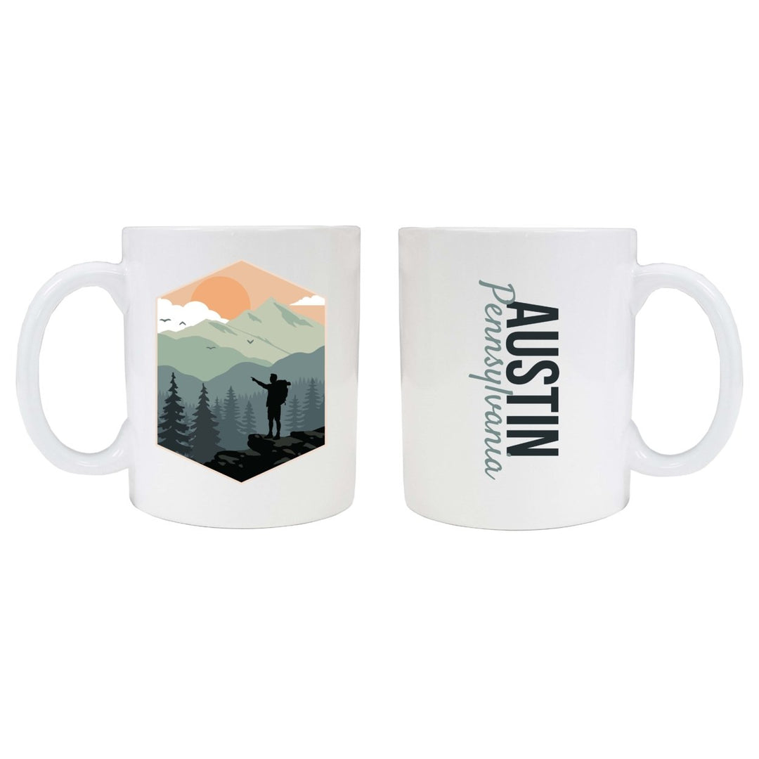 Austin Pennsylvania Souvenir Hike Outdoors Design 8oz Coffee Mug 2-Pack Image 1