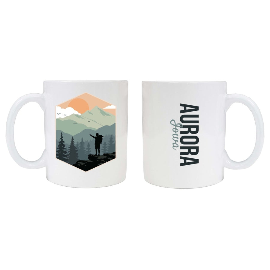 Aurora Iowa Souvenir Hike Outdoors Design 8oz Coffee Mug 2-Pack Image 1