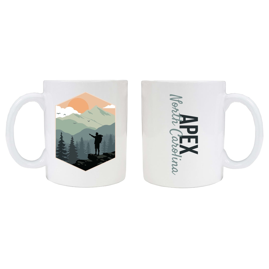 Apex North Carolina Souvenir Hike Outdoors Design 8 oz Coffee Mug 2-Pack Image 1