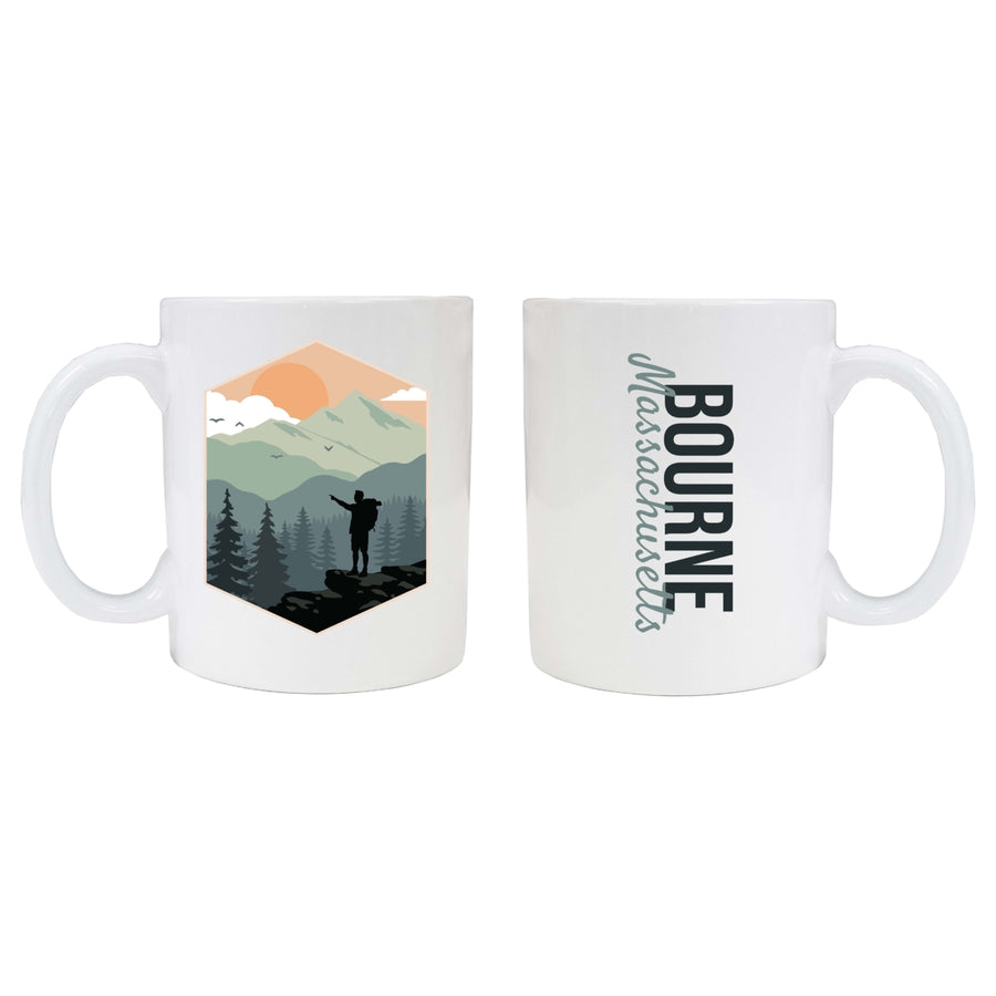 Bourne Massachusetts Souvenir Hike Outdoors Design 8 oz Coffee Mug 2-Pack Image 1