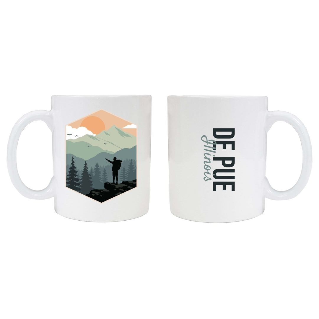 De Pue Illinois Souvenir Hike Outdoors Design 8 oz Coffee Mug 2-Pack Image 1