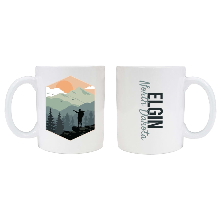 Elgin North Dakota Souvenir Hike Outdoors Design 8oz Coffee Mug 2-Pack Image 1