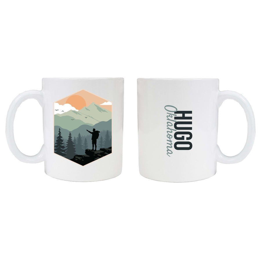 Hugo Oklahoma Souvenir Hike Outdoors Design 8oz Coffee Mug 2-Pack Image 1