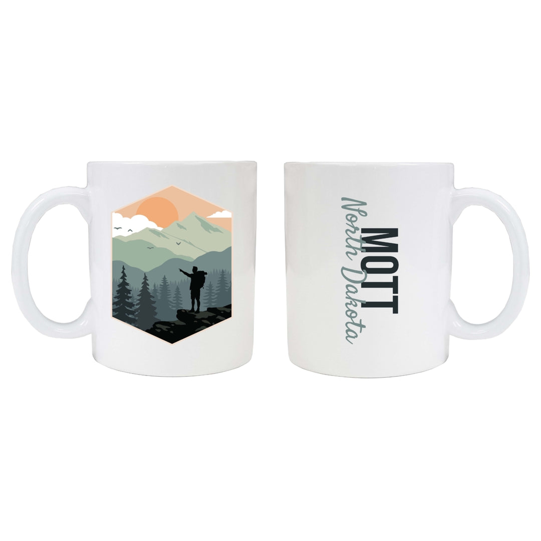 Mott North Dakota Souvenir Hike Outdoors Design 8oz Coffee Mug 2-Pack Image 1