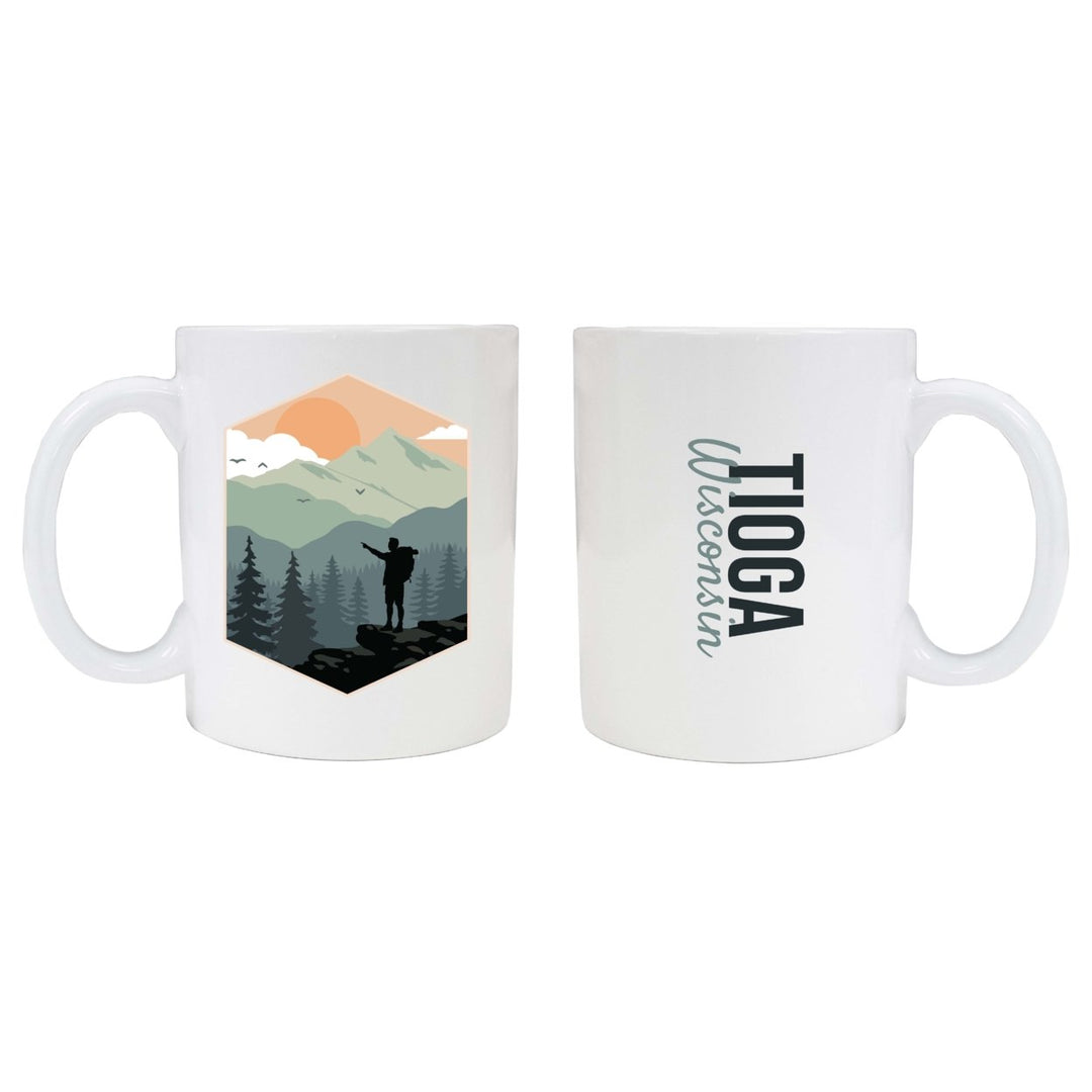 Tioga Wisconsin Souvenir Hike Outdoors Design 8oz Coffee Mug 2-Pack Image 1