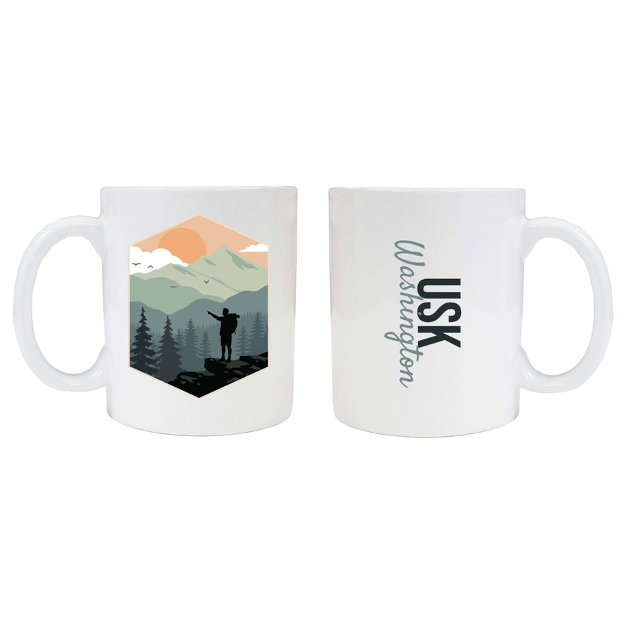 Usk Washington Souvenir Hike Outdoors Design 8oz Coffee Mug 2-Pack Image 1