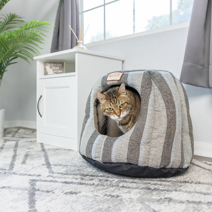 Armarkat Cat Bed Model C30CG Gray and Silver Waterproof Canvas 18x18x17 inches Image 2