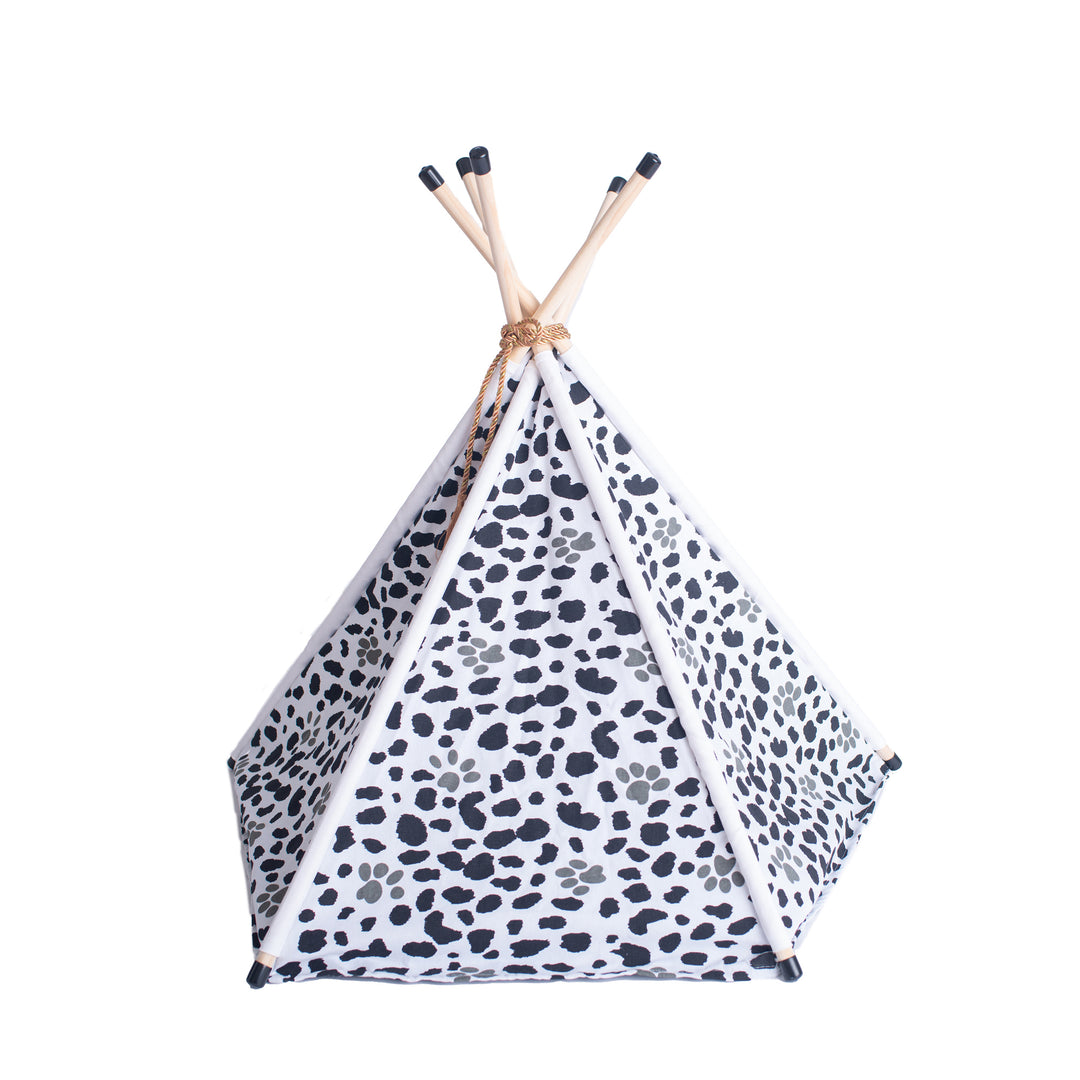 Armarkat Cat Bed Model C46 Teepee Tent White Black Paw Print Waterproof 35x35 Image 5