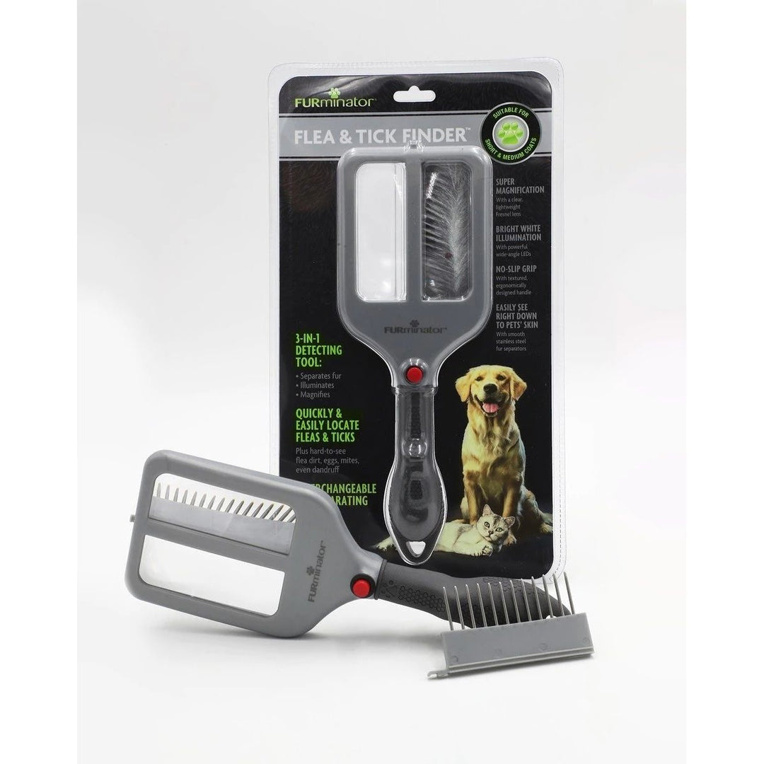 FURminator Flea and Tick Finder Dog and Cat Brush Image 1