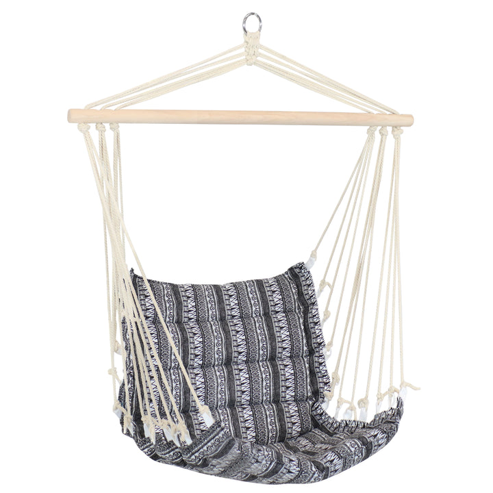 Sunnydaze Polycotton Padded Hammock Chair with Spreader Bar - Boho Print Image 1